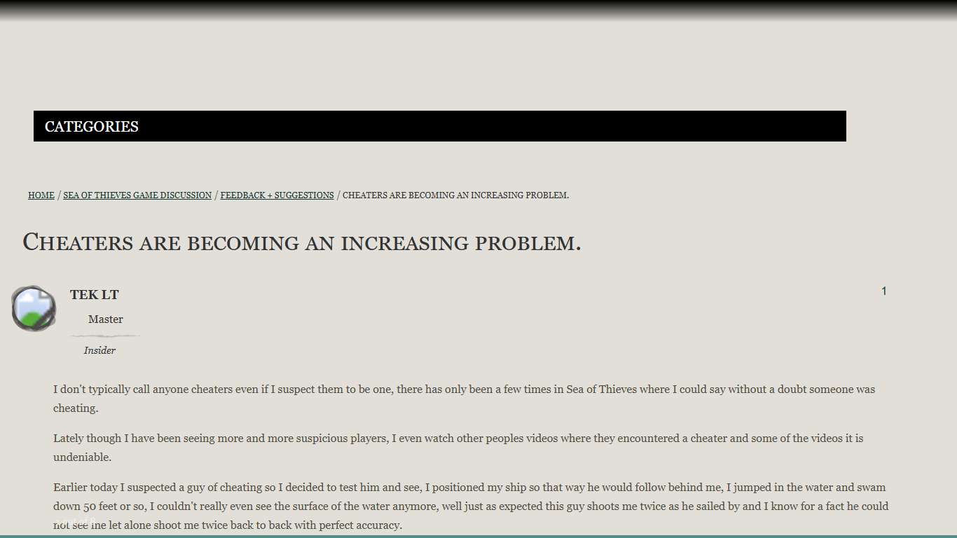 Sea of Thieves - Cheaters are becoming an increasing problem.